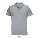 Polo unissexo 100% de algodão penteado e gola canelada com 2 botões cor cinzento oitava vista