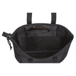 Saco com fecho em rPET reciclado com bolso frontal e fecho cor preto quarta vista