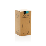 Copo térmico de aço reciclado com isolamento a vácuo 500ml cor branco segunda vista com caixa