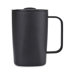 Caneca térmica de aço inoxidável reciclado para café ou chá 450ml cor preto