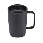 Caneca térmica de aço inoxidável reciclado para café ou chá 450ml cor preto segunda vista