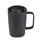 Caneca térmica de aço inoxidável reciclado para café ou chá 450ml cor preto terceira vista