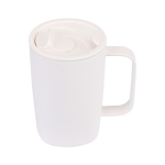 Caneca térmica de aço inoxidável reciclado para café ou chá 450ml cor branco segunda vista