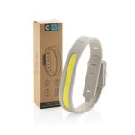 Luz de circulação LED recarregável em plástico reciclado 400 mAh cor cinzento vista com caixa