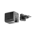 Carregador rápido GaN ecológico com cabo retrátil de 80cm 65W cor preto segunda vista