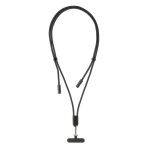 Cabo para telemóvel com USB-C em RPET com fita de pescoço e carga 60W cor preto