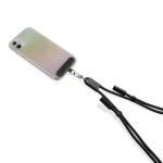 Cabo para telemóvel com USB-C em RPET com fita de pescoço e carga 60W cor preto sexta vista