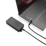 Cabo para telemóvel com USB-C em RPET com fita de pescoço e carga 60W cor preto sétima vista