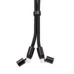 Cabo para telemóvel com USB-C em RPET com fita de pescoço e carga 60W cor preto nona vista