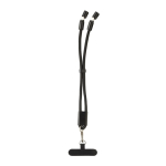 Fita para telemóvel em RPET com cabo USB-C e carga rápida 60W cor preto