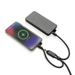 Fita para telemóvel em RPET com cabo USB-C e carga rápida 60W cor preto terceira vista