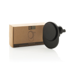 Suporte magnético de carro para telemóvel com carga sem fios 15W cor preto vista com caixa