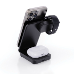 Carregador magnético sem fios 3 em 1 em plástico reciclado 15W cor preto décima vista