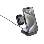 Carregador magnético sem fios 3 em 1 em plástico reciclado 15W cor preto terceira vista