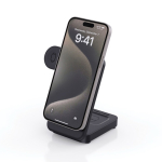 Carregador magnético sem fios 3 em 1 em plástico reciclado 15W cor preto sexta vista