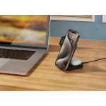 Carregador magnético sem fios 3 em 1 em plástico reciclado 15W cor preto vista de ambiente