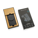 Carregador magnético sem fios 3 em 1 em plástico reciclado 15W cor preto segunda vista com caixa