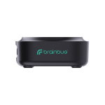 Carregador sem fios magnético 2 em 1 com cabo retrátil USB-C e 15W cor preto vista com logo