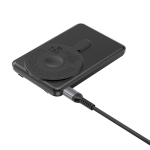 Powerbank 5 em 1 com cabos de carregamento e suporte 5.000 mAh cor preto vista décima quarta