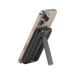 Powerbank 5 em 1 com cabos de carregamento e suporte 5.000 mAh cor preto terceira vista