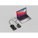 Powerbank de alumínio com carregamento rápido e ecrã HQ 10.000 mAh cor cinzento vista de ambiente 2