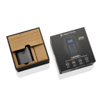 Powerbank de alumínio com carregamento rápido e ecrã HQ 10.000 mAh cor cinzento vista com caixa