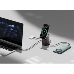 Powerbank de alumínio resistente e ecrã HQ a cores 15.000 mAh cor cinzento vista de ambiente 2