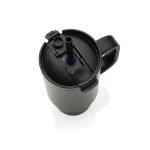 Copo térmico de aço inoxidável reciclado com palhinha e asa 480 ml cor preto sexta vista