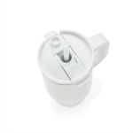 Copo térmico de aço inoxidável reciclado com palhinha e asa 480 ml cor branco sexta vista
