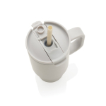 Copo térmico de aço inoxidável reciclado com palhinha e asa 480 ml cor cinzento sexta vista