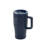Caneca premium de cerâmica, asa ergonómica e tampa antiderrame 490 ml cor azul-marinho vista principal