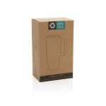 Copo de aço reciclado com bocal dobrável e tampa de rosca 900 ml cor preto segunda vista com caixa