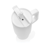 Copo de aço reciclado com bocal dobrável e tampa de rosca 900 ml cor branco sexta vista