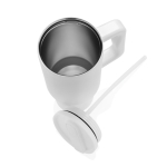 Copo de aço reciclado com bocal dobrável e tampa de rosca 900 ml cor branco sétima vista