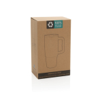 Copo de aço reciclado com bocal dobrável e tampa de rosca 900 ml cor branco segunda vista com caixa