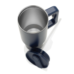 Copo de aço reciclado com bocal dobrável e tampa de rosca 900 ml cor azul-marinho sétima vista