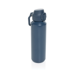 Garrafa desportiva em aço reciclado com tampa antiderrame 600 ml cor azul-marinho