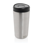 Copo térmico take away ecológico com tampa de clique 400 ml Avira Alix cor prateado