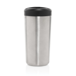 Copo térmico take away ecológico com tampa de clique 400 ml Avira Alix cor prateado quarta vista
