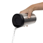Copo térmico take away ecológico com tampa de clique 400 ml Avira Alix cor prateado sexta vista