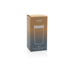 Copo térmico take away ecológico com tampa de clique 400 ml Avira Alix cor prateado segunda vista com caixa