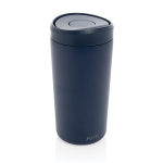 Copo térmico take away ecológico com tampa de clique 400 ml Avira Alix cor azul-marinho