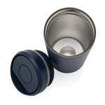 Copo térmico take away ecológico com tampa de clique 400 ml Avira Alix cor azul-marinho quinta vista