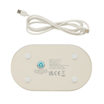 Relógio despertador eco com luz gradual e paisagens sonoras relaxantes cor bege oitava vista