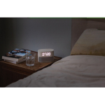 Relógio despertador eco com luz gradual e paisagens sonoras relaxantes cor bege vista de ambiente 2