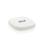 Espelho em plástico reciclado com dupla vista padrão e aumentada cor branco vista com logo