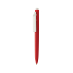 Caneta de plástico reciclado com tinta ultradeslizante escrita azul cor vermelho