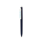 Caneta de plástico reciclado com tinta ultradeslizante escrita azul cor azul-marinho vista principal