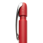 Caneta em plástico reciclado com recarga Dokumental® escrita azul cor vermelho quarta vista