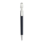 Caneta em plástico reciclado com recarga Dokumental® escrita azul cor azul-marinho vista com logo
